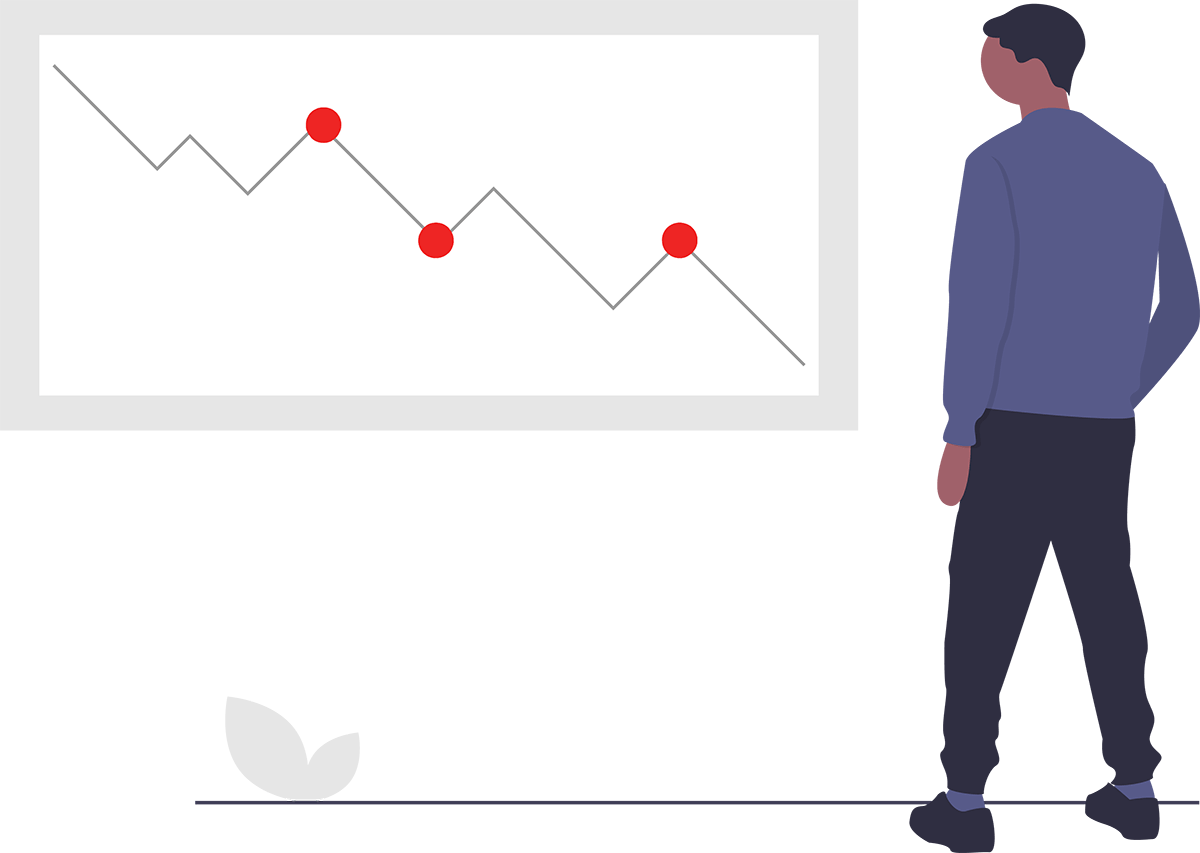 man-watching-trend-line-of-budget-dropping-icon