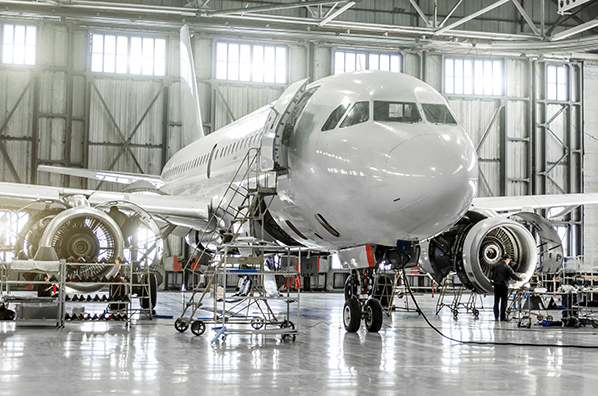 large-jet-airplane-in-hanger